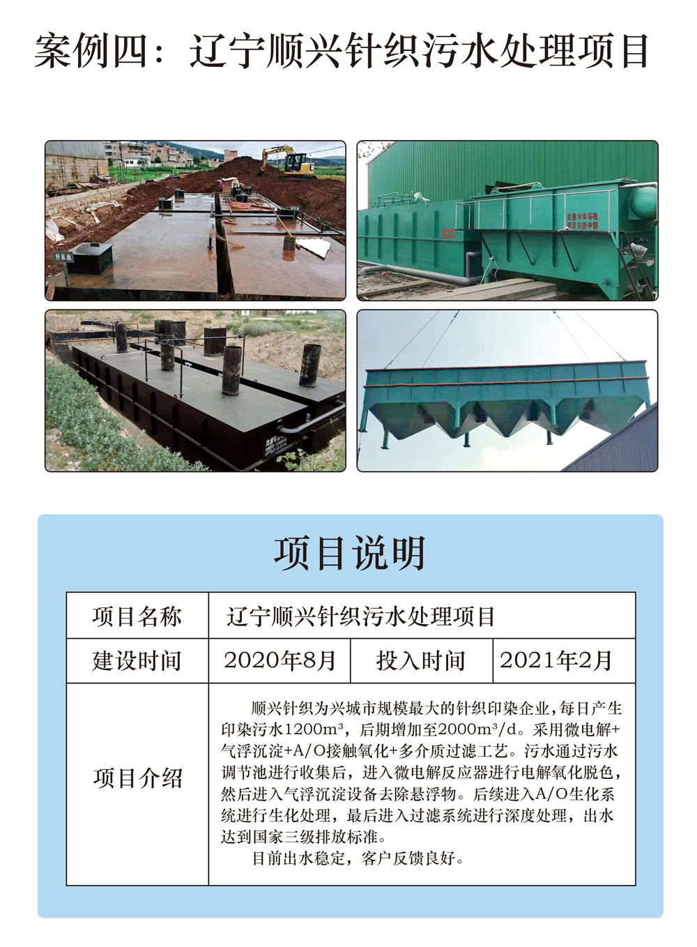 辽宁顺兴针织污水处理项目 辽宁顺兴针织污水处理项目